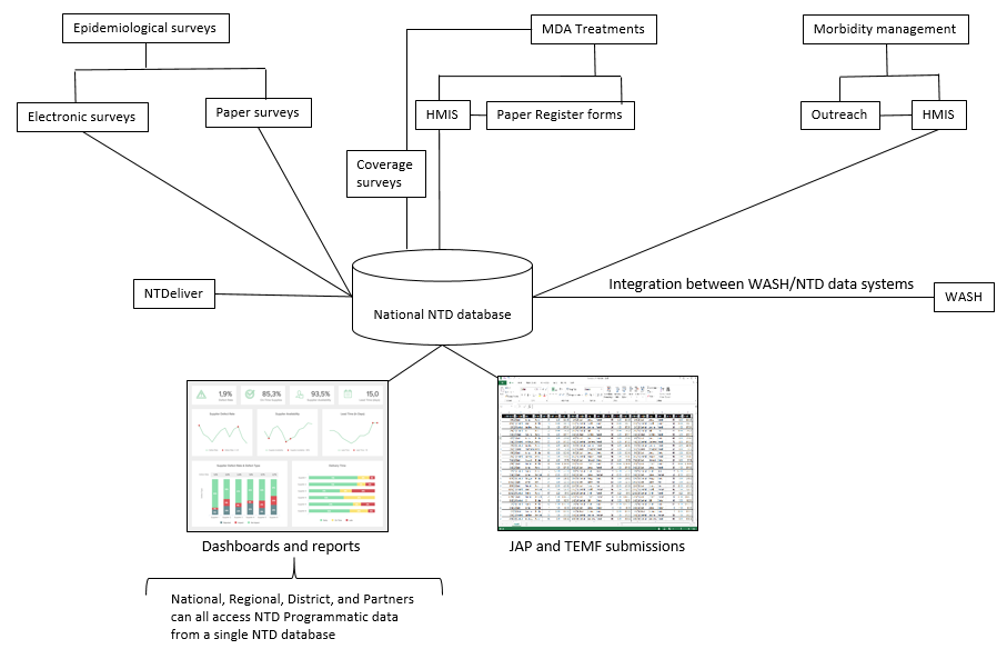 NTD DHIS2 database to aggregate all NTD programmatic data